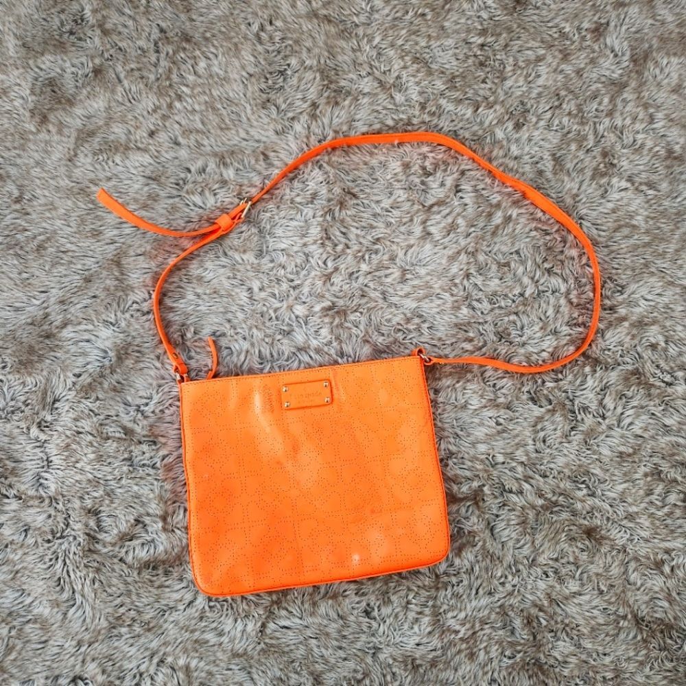 Kate Spade Darby Metro Spade Laser‎ Cut Crossbody Bag Orange